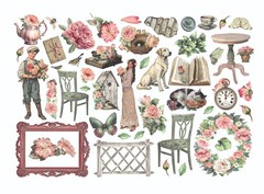 Stamperia HOUSE OF ROSES Adhesive Ephemera Garden 45pc DFLCT80