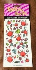 Vintage Stickety Doo-Da CRABS Removeable Sticker 2 Sheets Gibson Greeting NIP *