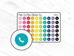 1483-2 Telephone Icon Planner Stickers.