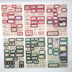 Vintage Style Stationery Label Washi Paper Stickers 4 Sheets Junk Journal