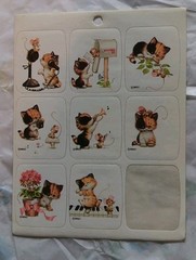 Rare Vintage 80’s DBGCI Drawing Board Kitten Cat Perk Ups Sticker Sheets Kittys