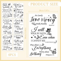 Rub on Transfers for Crafts 11.8 x 7.9 inches, Bible Verses; Butterfly