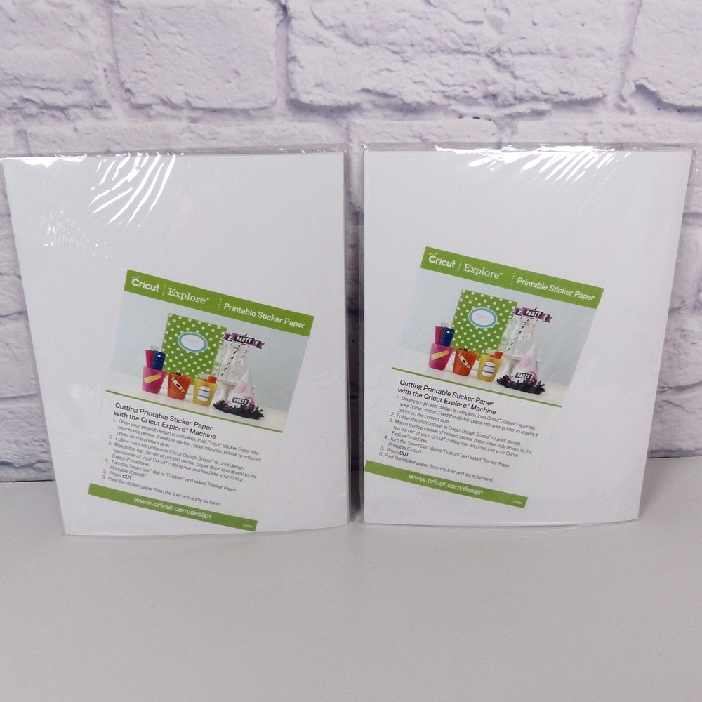 Cricut Printable Sticker Paper White 8.5×11 12 Sheets 2 Pack Bundle Crafting