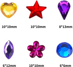 600pcs Acrylic Flatback Rhinestones – Vibrant Craft Gems for All Occasions