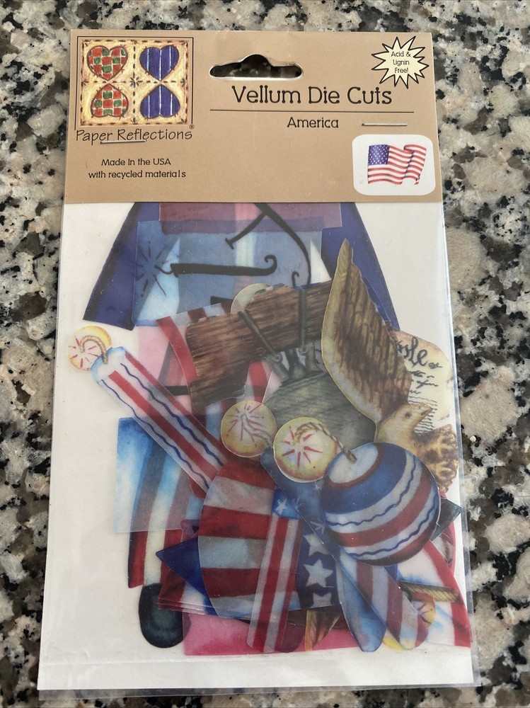 Scrapbooking Paper Reflections Vellum Die Cuts America Pack Americana USA