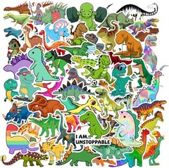 100PCS Colorful Waterproof Dinosaur Stickers – Perfect Party Supplies & Rewards