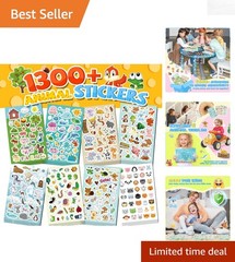 Colorful Peel and Stick Animal Stickers – 1300+ Fun Designs for Imaginative Play