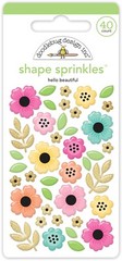 Crafts Doodlebug Sprinkles Hello Beautiful Flowers Leaves Pink Blue Yellow ++