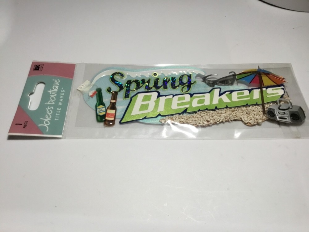 Jolee’s Boutique 1 piece SPRING BREAKERS BREAK 3d Scrapbook Title Wave Sticker
