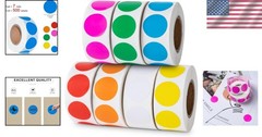 High-Quality 3500 Pcs Colored Circle Stickers – 7 Colors for Easy Customization