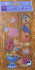 Sticko Velum Bird Eggs In Nest Building Birds Bath Tree House Scrapbook Stickers
