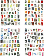 181Pcs 4 Sheets Letter Stickers Alphabet Number Symbol Sticker for Scrapbooking,