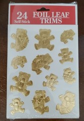 Vintage Paper Magic Group Foil Leaf Trims stickers, Teddy Bears, NIP 2 sheets
