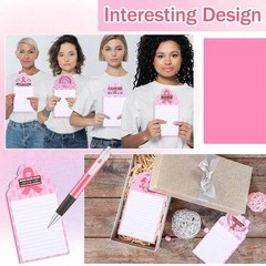 NEW Breast Cancer Awareness Die Cut Notepad Pens Ribbons FREE SHIPPING