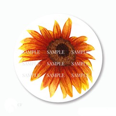 48 BURNT ORANGE/GOLD GERBER DAISY ENVELOPE SEALS SCRAPBOOK STICKERS 1.2″ ROUND