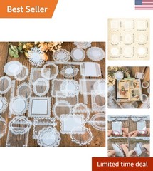 Beautiful 120 Pcs Lace Stickers – Perfect for Scrapbooks and DIY Styles