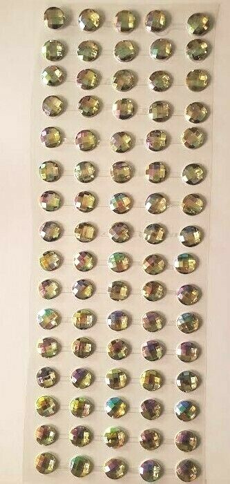 CraftbuddyUS 80 pcs x 12mm ( 16 Stripes) AB Clear FACETED RHINESTONE Gems, DIY