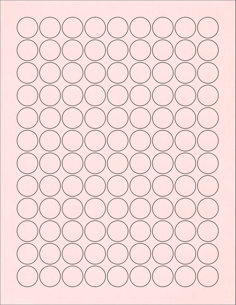 6 SHEETS 3/4″ ROUND CIRCLE BLANK PINK STICKERS LABEL, CHOCOLATE KISS SIZE, CRAFT