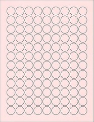6 SHEETS 3/4″ ROUND CIRCLE BLANK PINK STICKERS LABEL, CHOCOLATE KISS SIZE, CRAFT