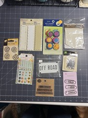 Mixed Lot of Scrapbooking Crafting Embellishments, Soft charms, word clips,jewel