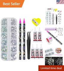 Versatile 2784PCS Rhinestones with Tweezers & Glue – Ideal for Nail & Makeup Art