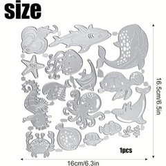16pcs ocean sea life marine animals metal cutting dies cut machine cutter die
