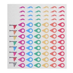 5 Sets Removable Reusable Colorful Map Pointer Stickers for Travel Planning