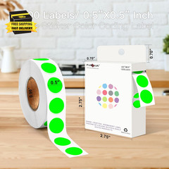 1/2 Inch Circle Sticker Labels,1000 Stickers round Color Coding Circle Dots Stic