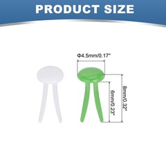 1000 PCS Paper Brass Fasteners Split Pins, White/Green, 4.5 x 8 mm