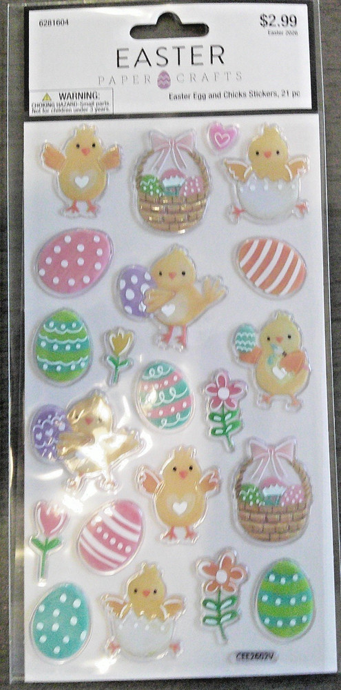 26 HL Paper Crafts Easter Egg & Chicks Epoxy Sticker Packs (21 pcs in each pack)