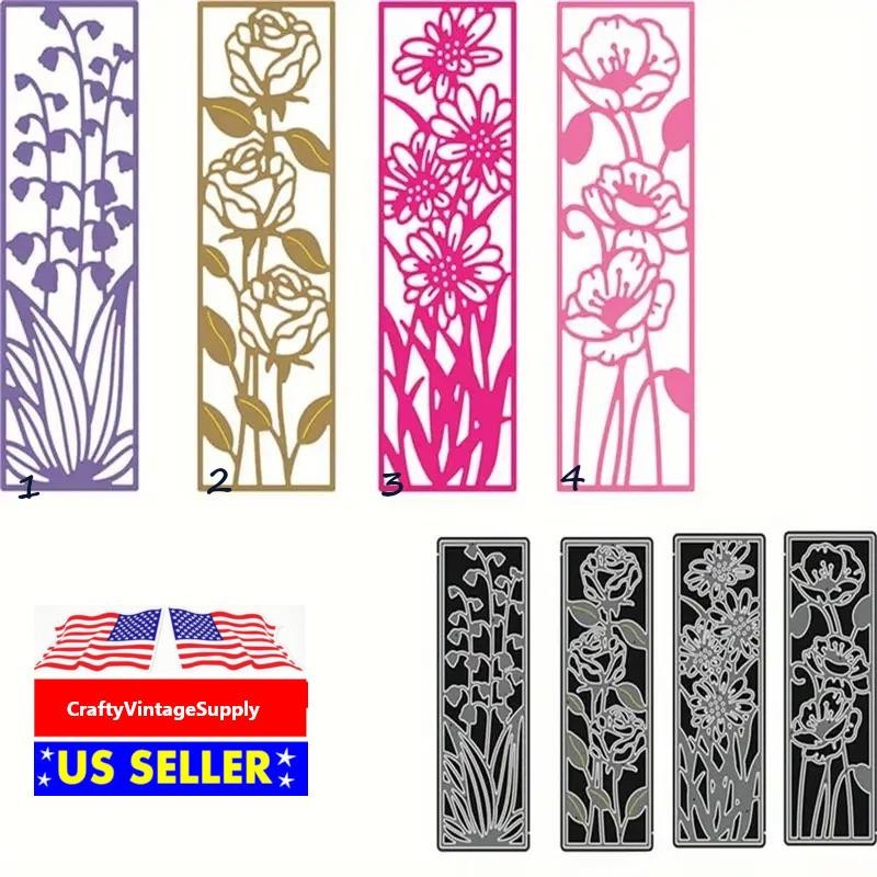 Floral bookmark border card edge metal cutting dies cut machine cutter die
