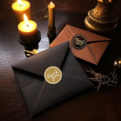 500pcs Foil Thank You Stickers 2 inch Round Waterproof Thank You for Supporting