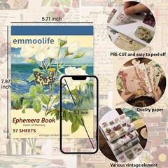537Pcs Vintage Washi Stickers and Papers for Scrapbooking, Ephemera Book for …