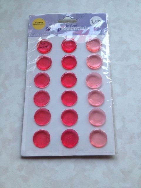 2 SIDES RED/PINK TINTED BUBBLES Acrylic Accents JoAnn Scrap Essentials RD & SQ