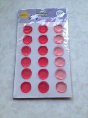 2 SIDES RED/PINK TINTED BUBBLES Acrylic Accents JoAnn Scrap Essentials RD & SQ