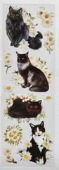 Black Cats with white florals. 6 sheets – 3 designs – 2 of each. You cut to fit