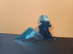 Vintage Stickers MUD FLAP GIRL Glossy Foil Vending Sticker VTG PVI Blue 01
