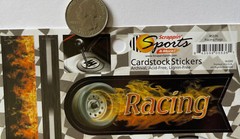 RACING FLAGS Card-Stock Stickers (22pc)Scrappin’Sports•Driver•Speed •Track•Fire•