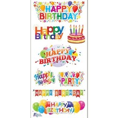 Violette Stickers – Happy Birthday – 1 Colorful Rainbow Sticker Sheet – Crafts