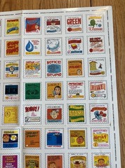 Vintage 1981 Scholastic Stamp Stickers Sheet Unused Humorous
