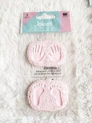 RARE Jolees Baby Girl Handprints Footprints Stork Special Delivery Stickers Cute