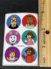 Vintage Arthur Cartoon 3 Sticker Sheets 1997 PBS Marc Brown DW Buster Brain MORE