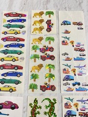Vintage Sandylion Mylar Foil Shiny Stickers Lot Jungle Trucks Ships Gecko