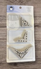 2006 Stripped Chip Chipboard Photo Corners 12 Pieces Lil Davis Designs NEW