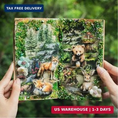 150Pcs PET Forest Landscape Stickers for Journaling and Scrapbooking, 6 Themes w