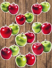 Red Green Apple Die Cut Vinyl Stickers Set Scrapbooking Laptop Waterbottle