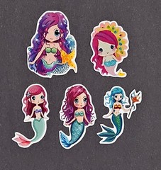 Kawaii Mermaid Sticker’s. 5 Pack