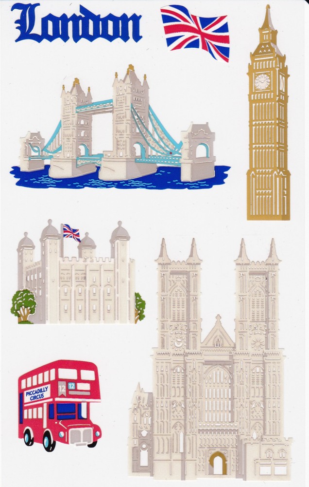 Mrs. Grossman’s Giant Stickers – London – Landmark – Paper Whisper – 2 Strips