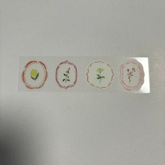 Cute Antique Flower Stickers 4 Pieces Kawaii Japanese Vintage Floral Frame