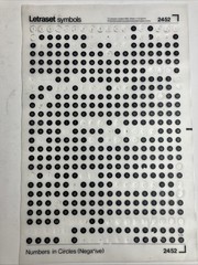 Letraset Numbers In Circles – 8 Used Sheets – Positive 4355, 217 & Negative 4252